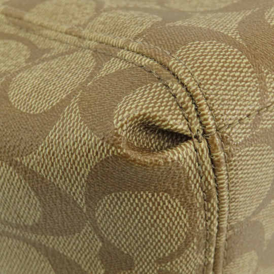 COACH Handbag F26139 PVC, Leather Brown Signature 2WAY Women Used Authentic