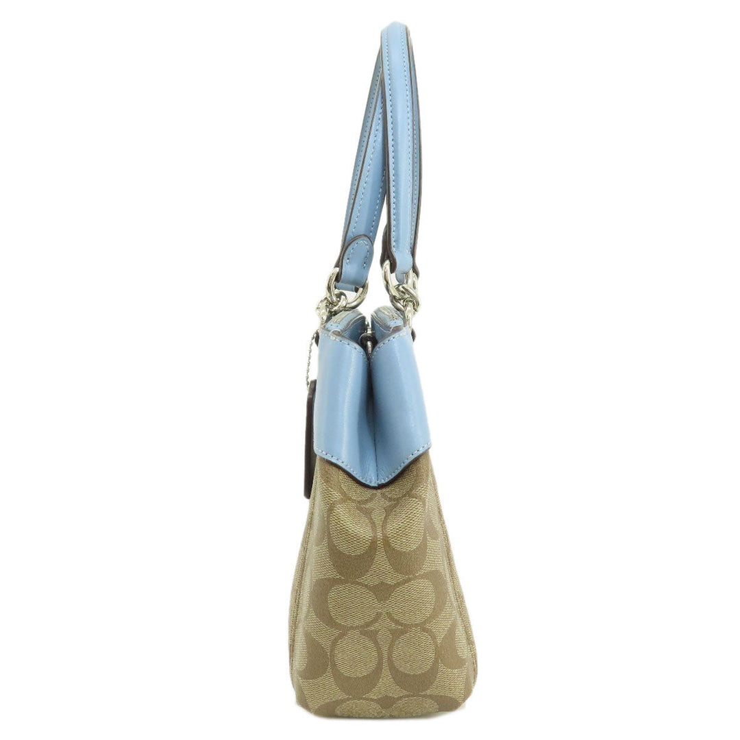 COACH Handbag F26139 PVC, Leather Brown Signature 2WAY Women Used Authentic