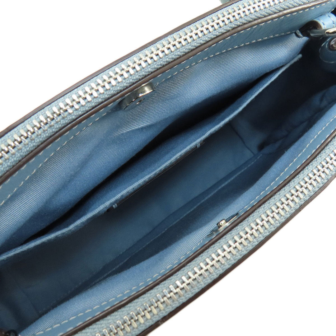 COACH Handbag F26139 PVC, Leather Brown Signature 2WAY Women Used Authentic