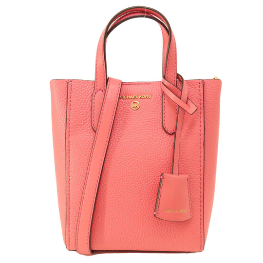 MICHAEL KORS Handbag leather pink logo 2WAY Women Used Authentic