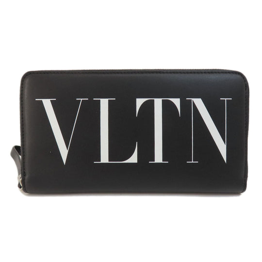 Valentino Long Wallet Purse leather black logo
