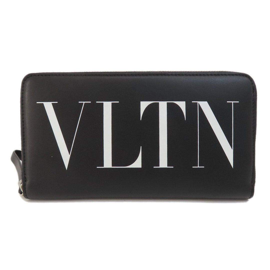 Valentino Long Wallet Purse leather black logo