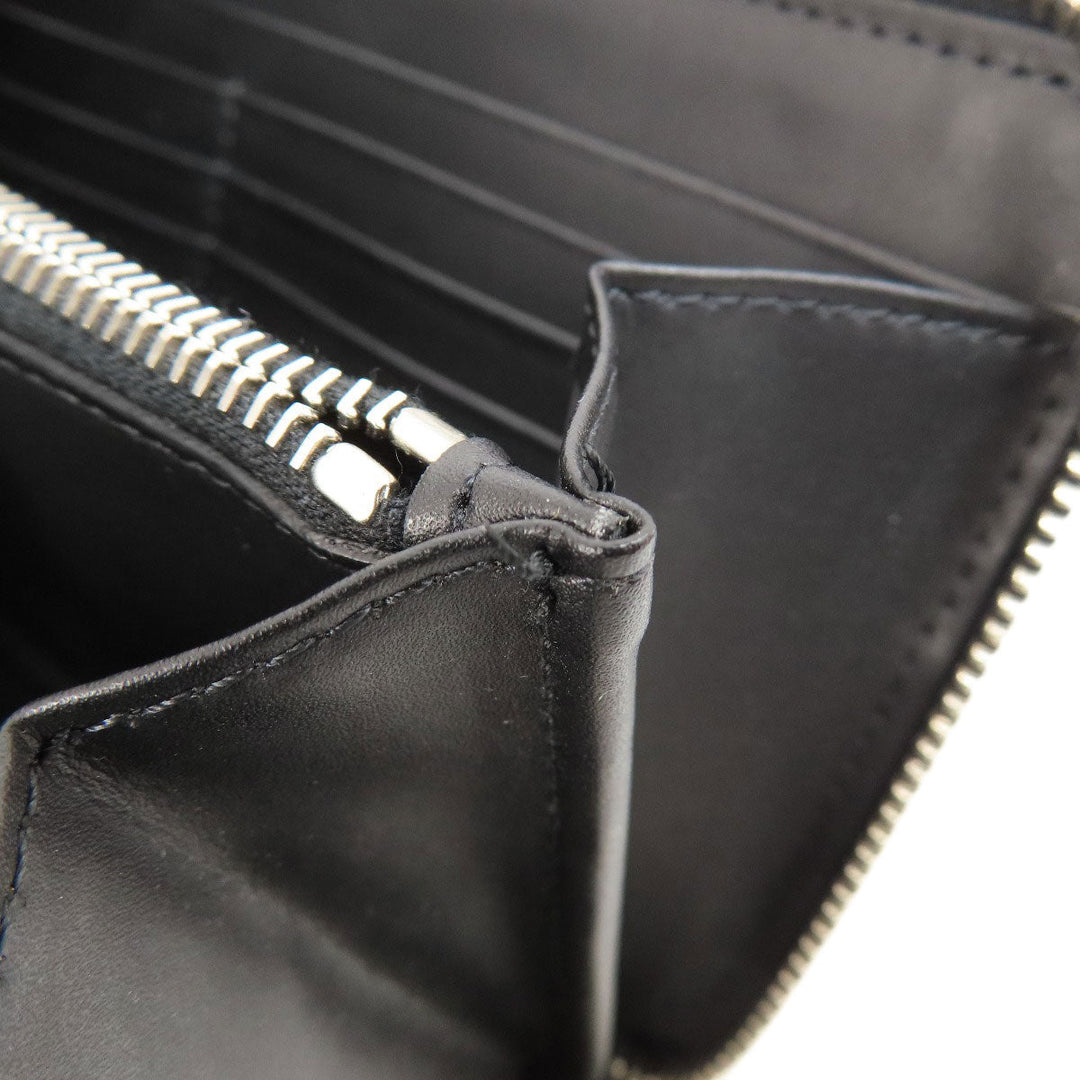 Valentino Long Wallet Purse leather black logo