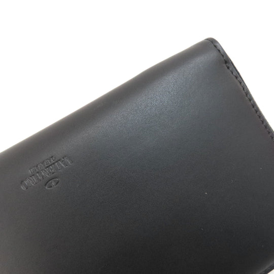 Valentino Long Wallet Purse leather black logo