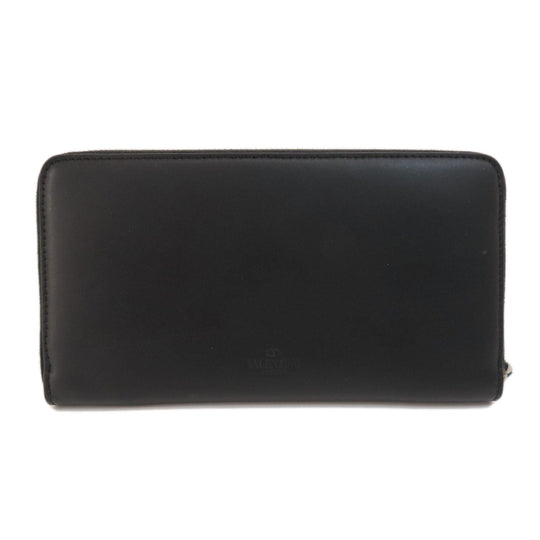 Valentino Long Wallet Purse leather black logo