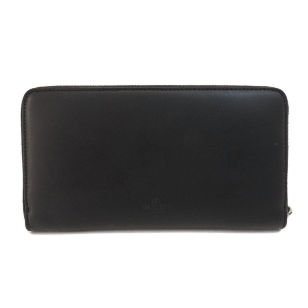 Valentino Long Wallet Purse leather black logo