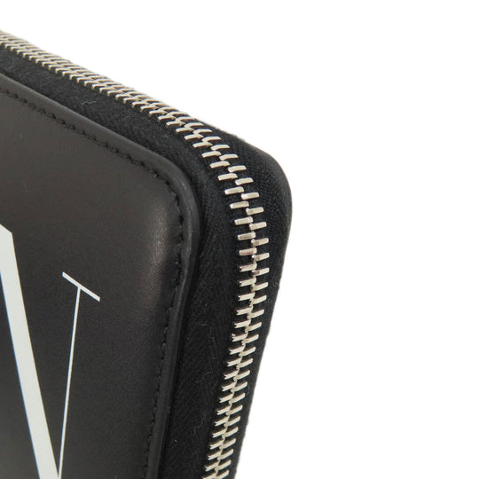 Valentino Long Wallet Purse leather black logo
