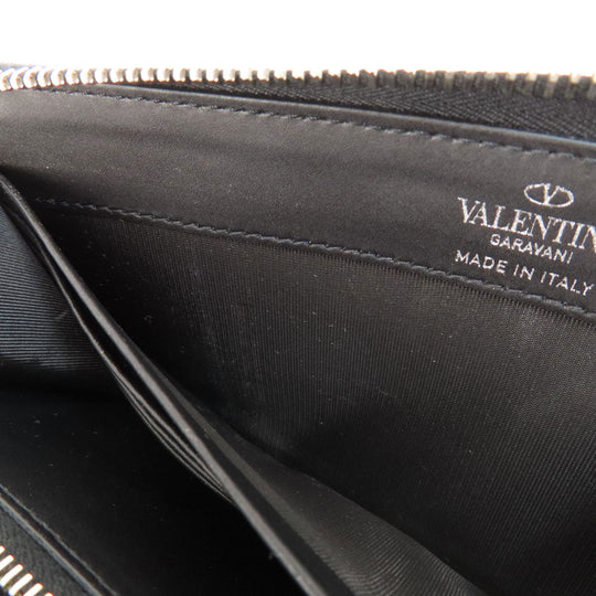Valentino Long Wallet Purse leather black logo