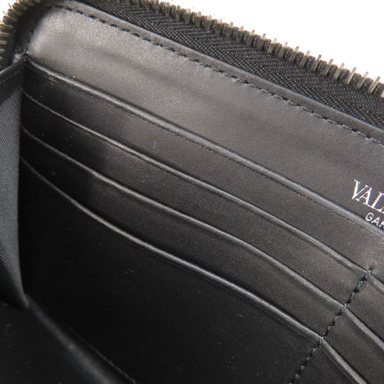 Valentino Long Wallet Purse leather black logo