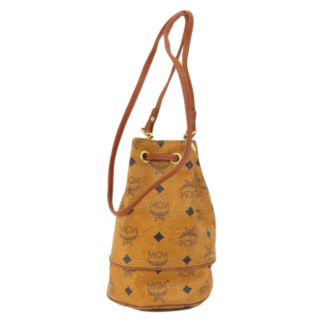 MCM Shoulder Bag PVC Brown logo drawstringShoulder