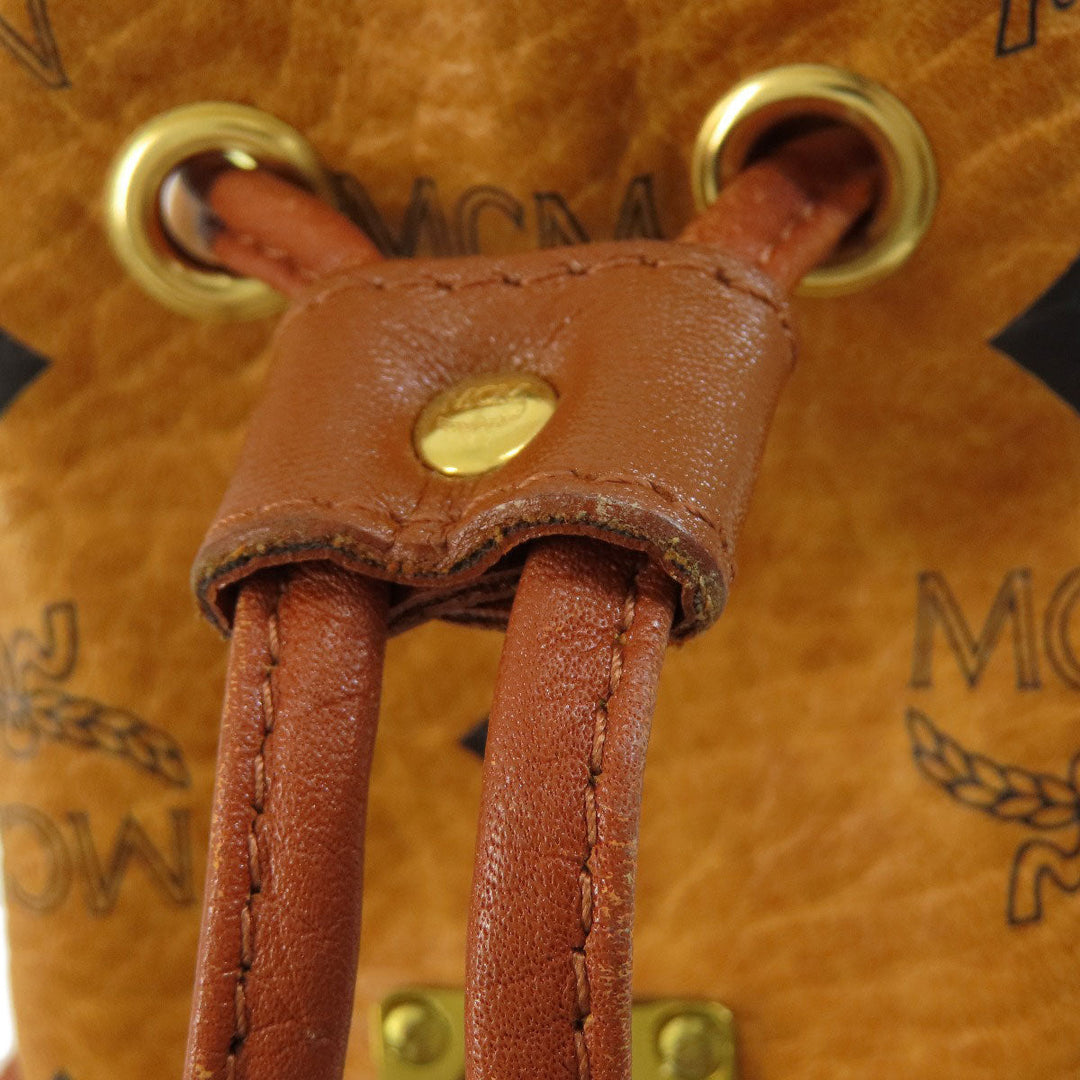 MCM Shoulder Bag PVC Brown logo drawstringShoulder