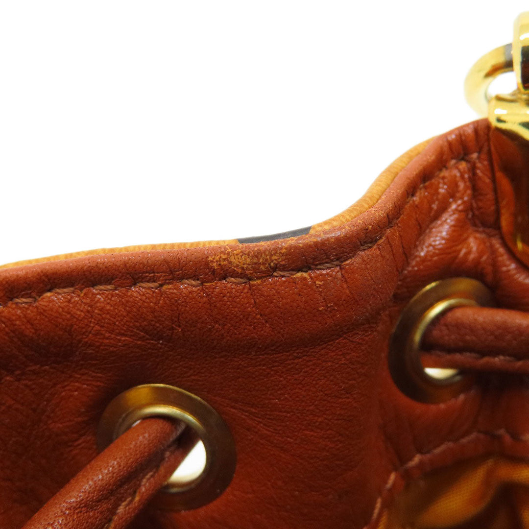MCM Shoulder Bag PVC Brown logo drawstringShoulder