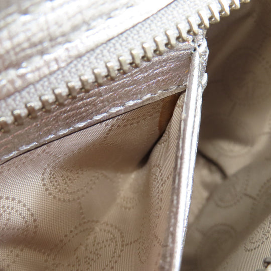 MICHAEL KORS Shoulder Bag leather Silver logo Women Used Authentic