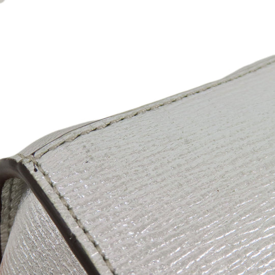 MICHAEL KORS Shoulder Bag leather Silver logo Women Used Authentic