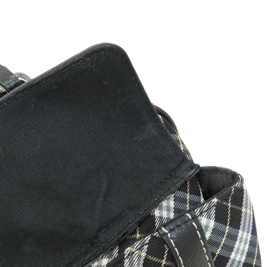 BURBERRY Handbag canvas black Blue label Women Used Authentic