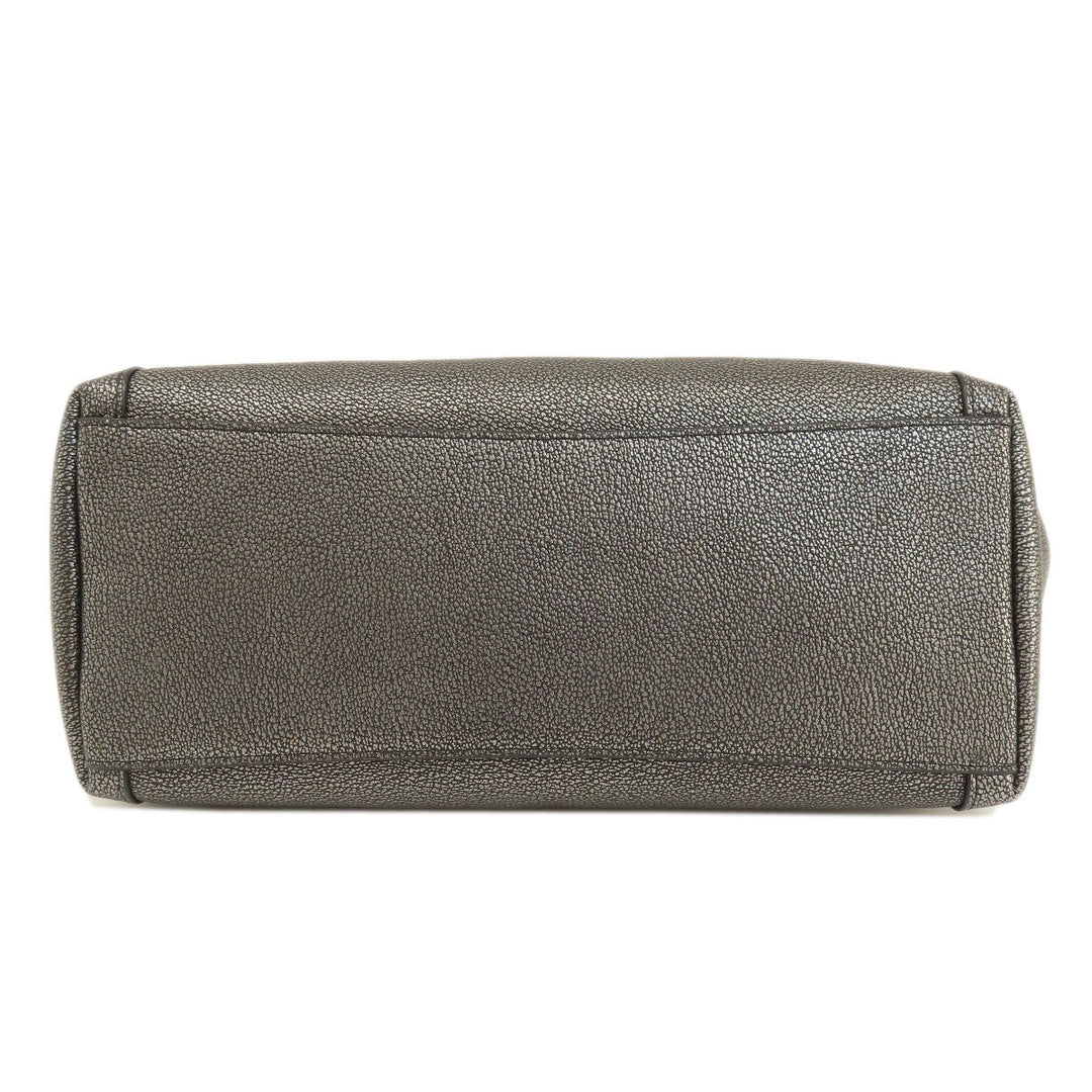 COACH Handbag 36101 leather gray 2WAY Women Used Authentic