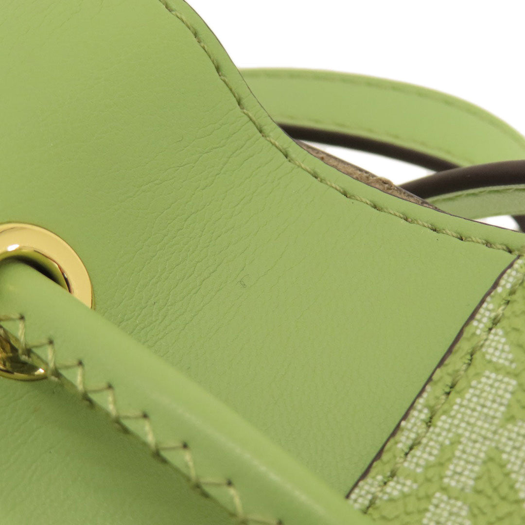 MICHAEL KORS Shoulder Bag PVC green MK signature Women Used Authentic
