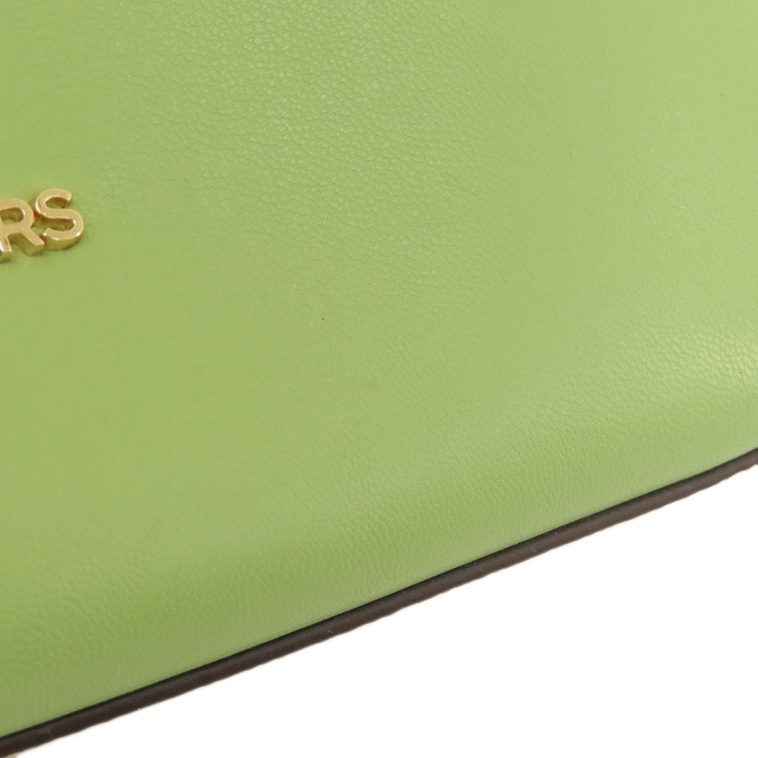 MICHAEL KORS Shoulder Bag PVC green MK signature Women Used Authentic