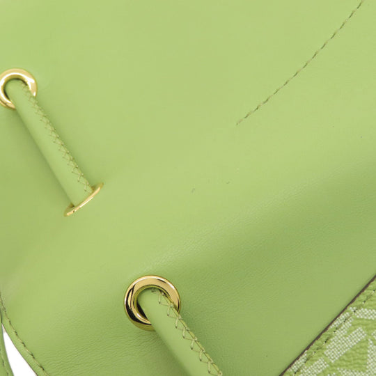 MICHAEL KORS Shoulder Bag PVC green MK signature Women Used Authentic