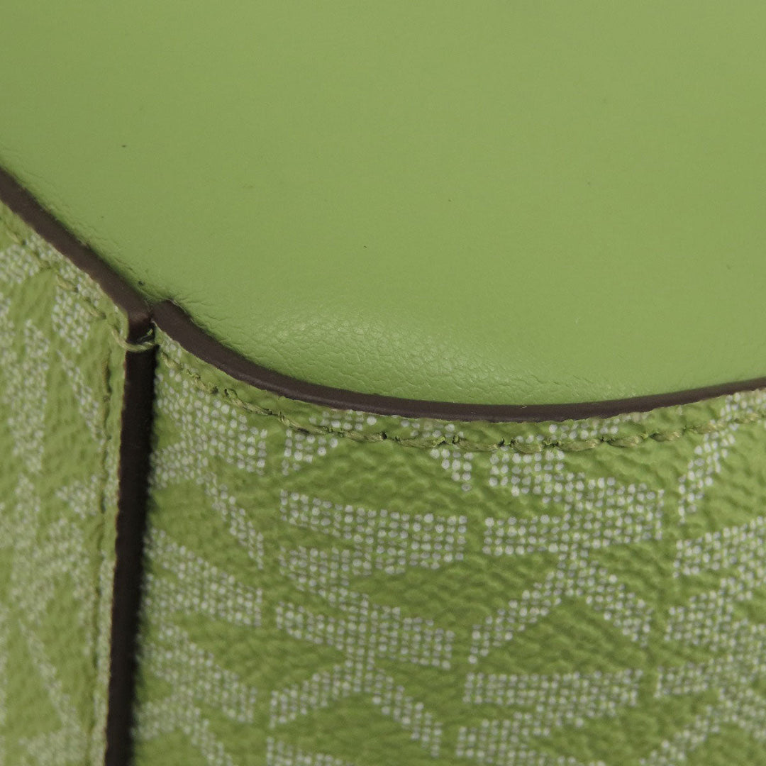 MICHAEL KORS Shoulder Bag PVC green MK signature Women Used Authentic