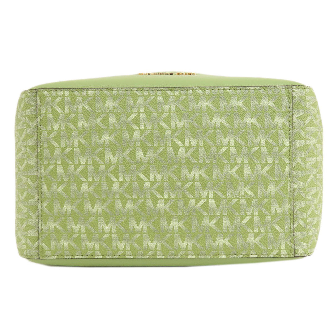 MICHAEL KORS Shoulder Bag PVC green MK signature Women Used Authentic