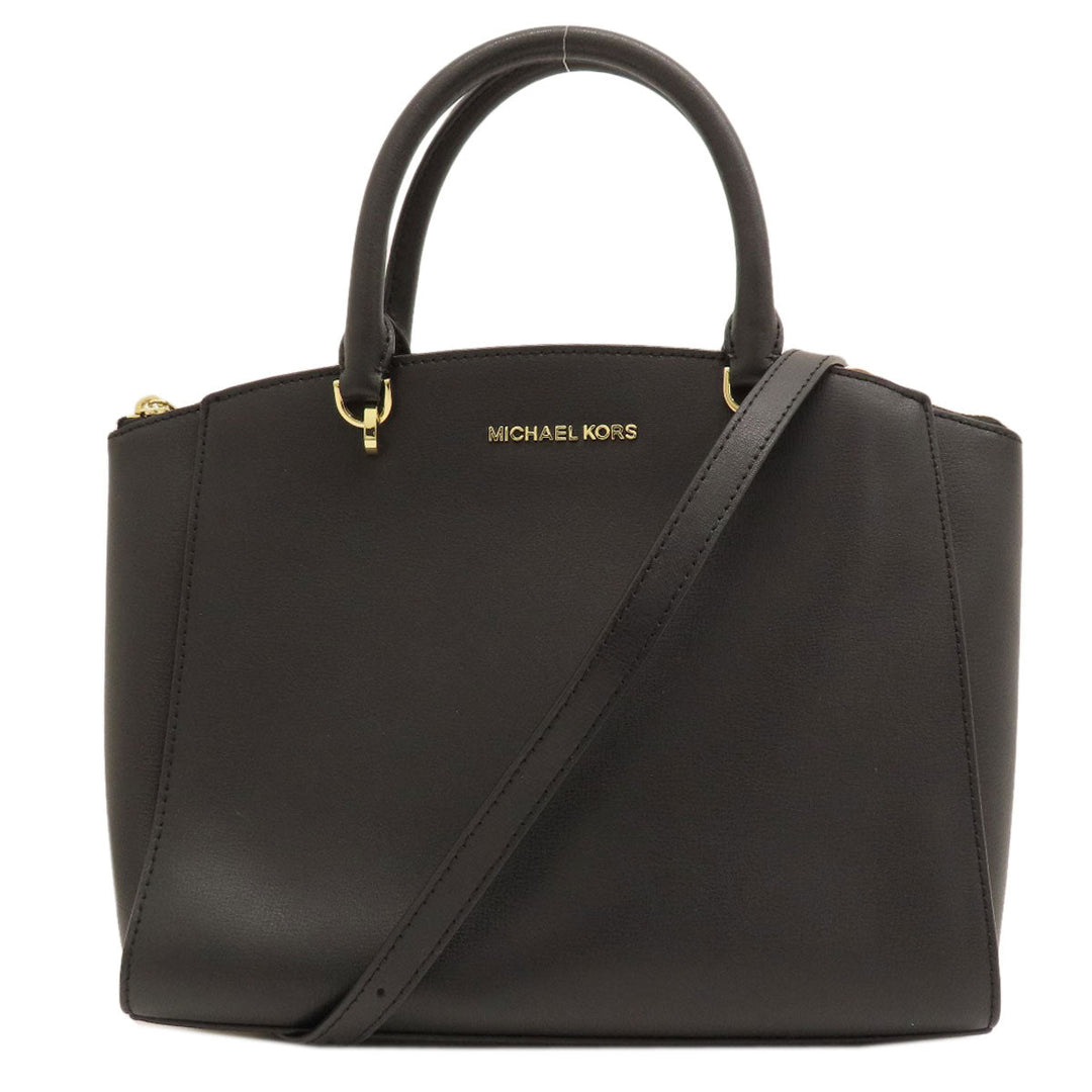 MICHAEL KORS Handbag leather black 2WAY Women Used Authentic