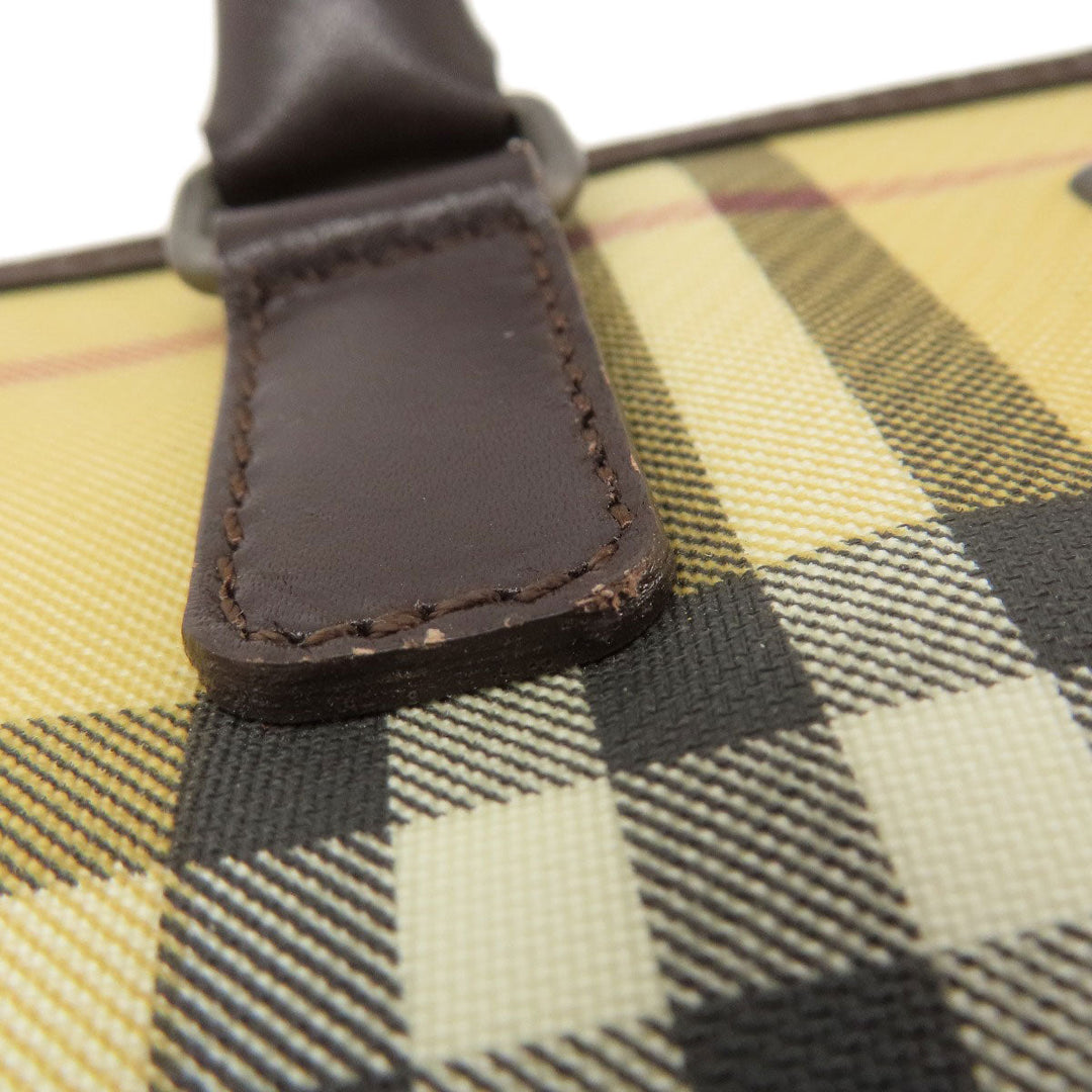 BURBERRY Handbag canvas beige Nova Check Women Used Authentic