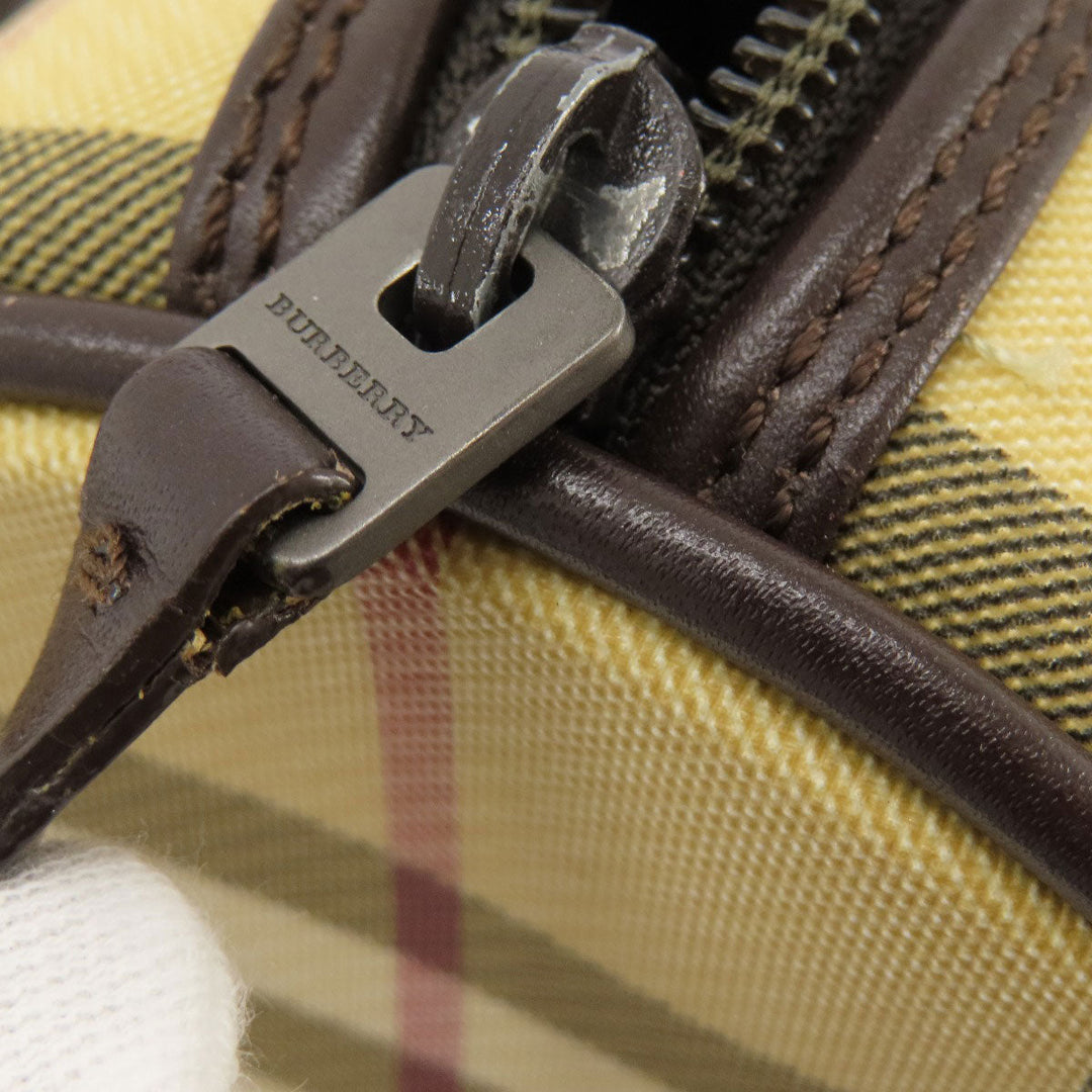 BURBERRY Handbag canvas beige Nova Check Women Used Authentic