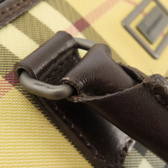 BURBERRY Handbag canvas beige Nova Check Women Used Authentic