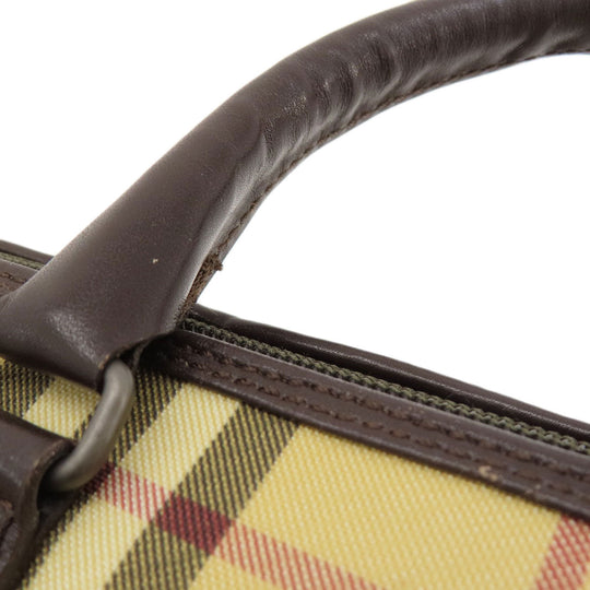 BURBERRY Handbag canvas beige Nova Check Women Used Authentic