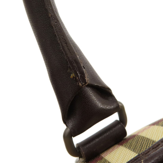 BURBERRY Handbag canvas beige Nova Check Women Used Authentic