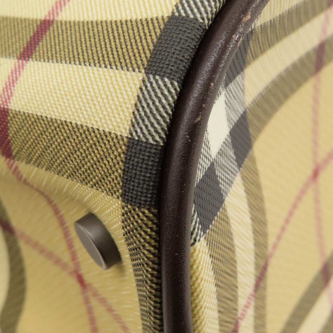 BURBERRY Handbag canvas beige Nova Check Women Used Authentic