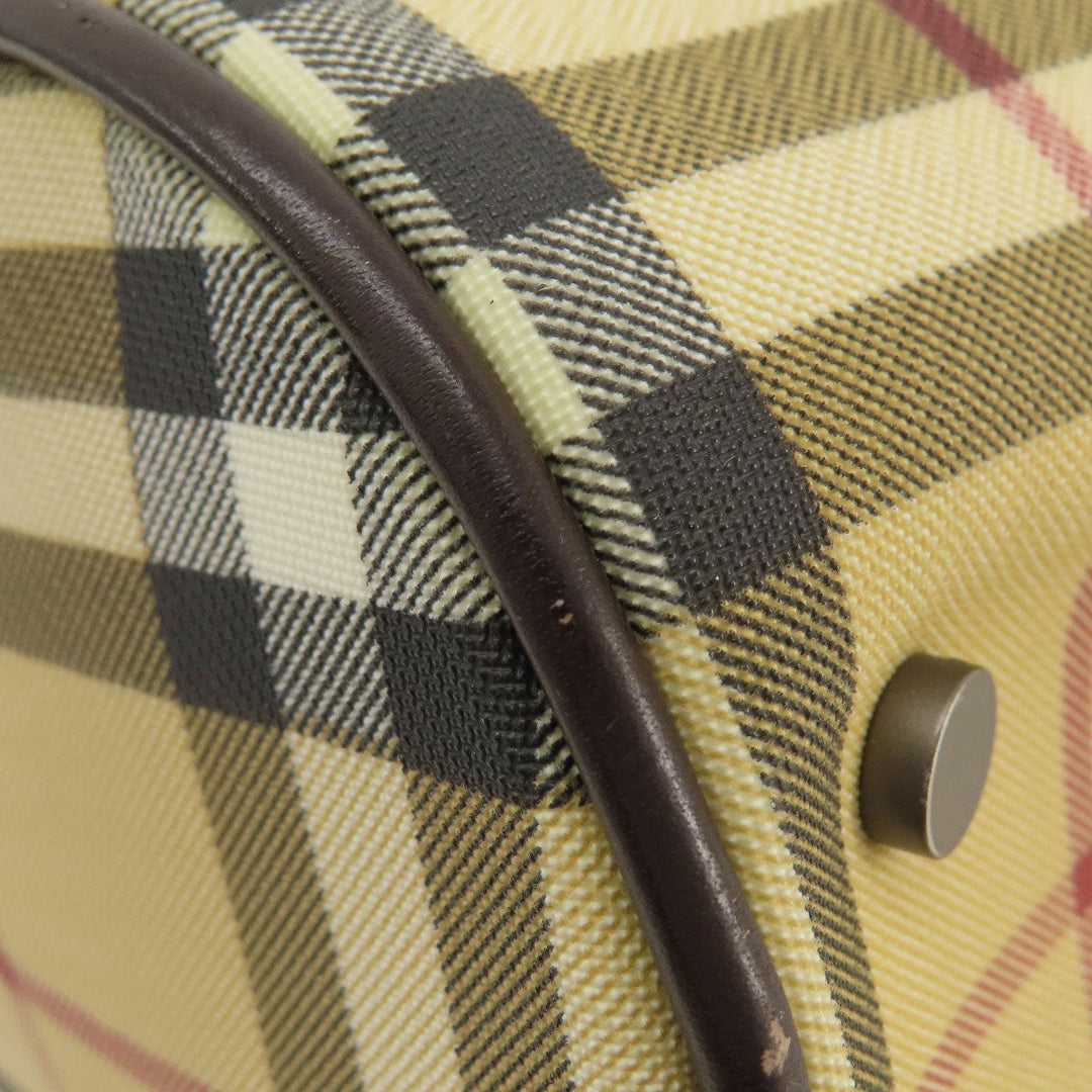 BURBERRY Handbag canvas beige Nova Check Women Used Authentic