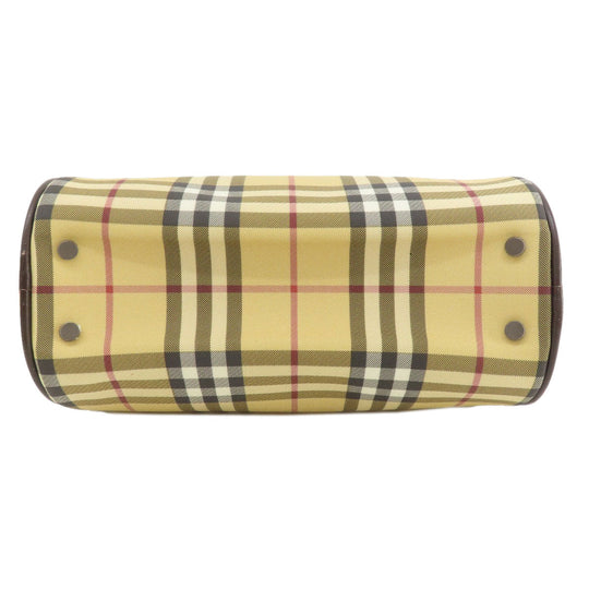 BURBERRY Handbag canvas beige Nova Check Women Used Authentic