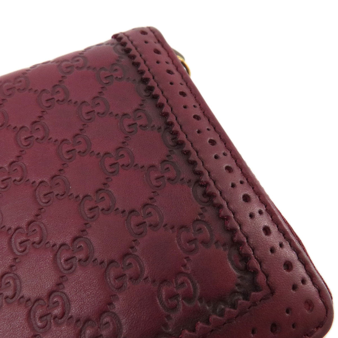 GUCCI Long Wallet Purse 295371 leather Red Micro guccissima GG