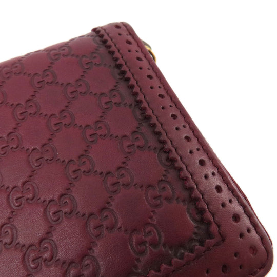 GUCCI Long Wallet Purse 295371 leather Red Micro guccissima GG
