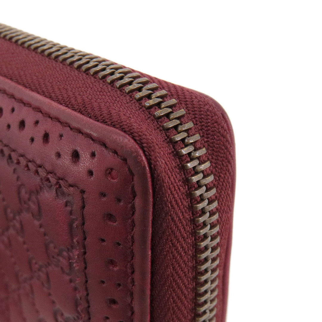 GUCCI Long Wallet Purse 295371 leather Red Micro guccissima GG