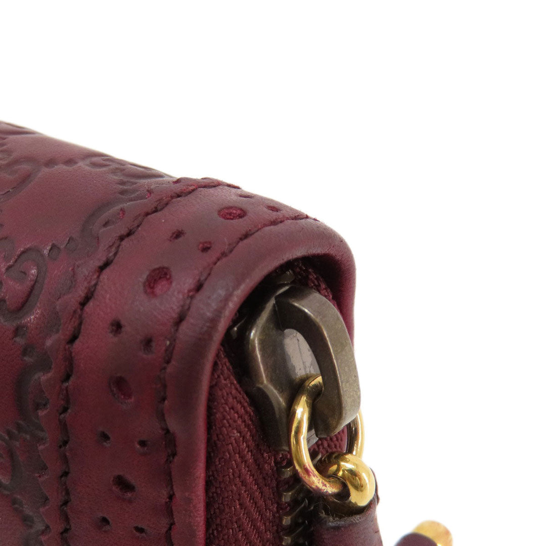 GUCCI Long Wallet Purse 295371 leather Red Micro guccissima GG