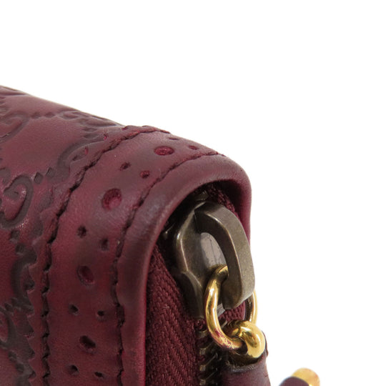 GUCCI Long Wallet Purse 295371 leather Red Micro guccissima GG