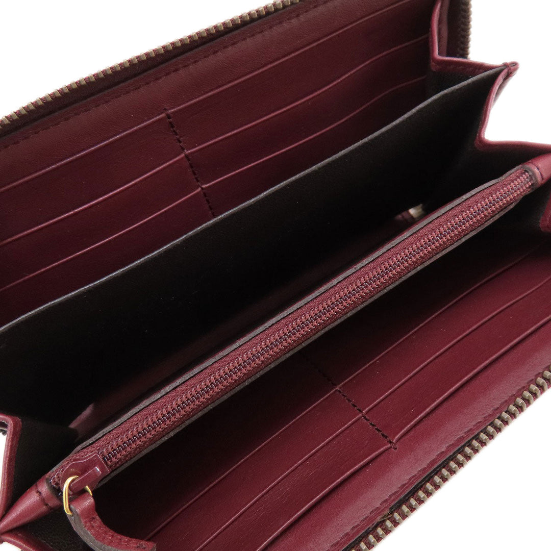 GUCCI Long Wallet Purse 295371 leather Red Micro guccissima GG