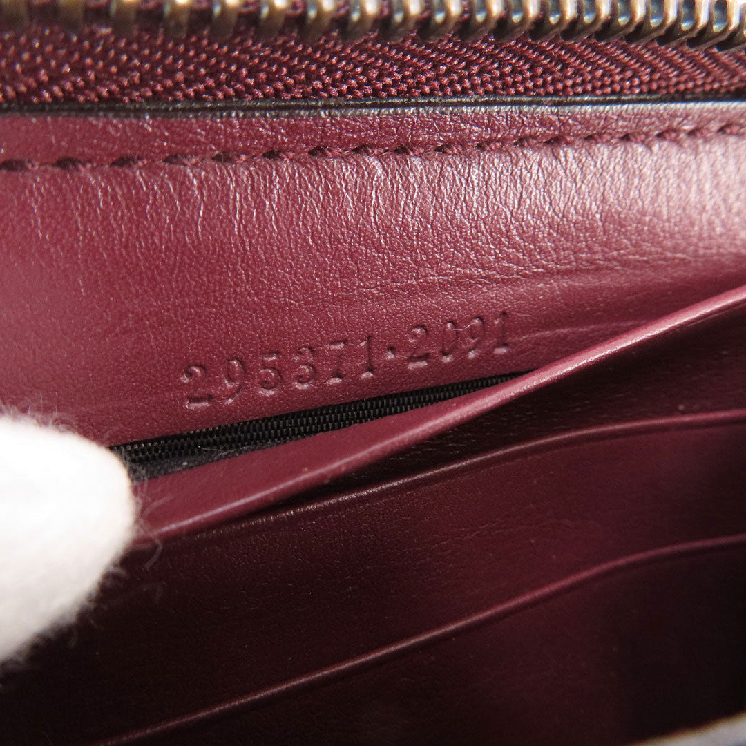 GUCCI Long Wallet Purse 295371 leather Red Micro guccissima GG