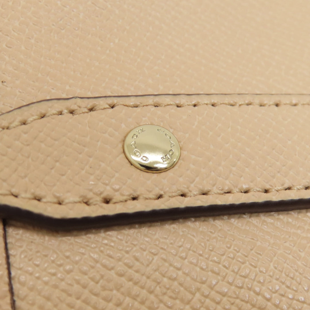 COACH Tote Bag F57522 leather beige logo Women Used Authentic