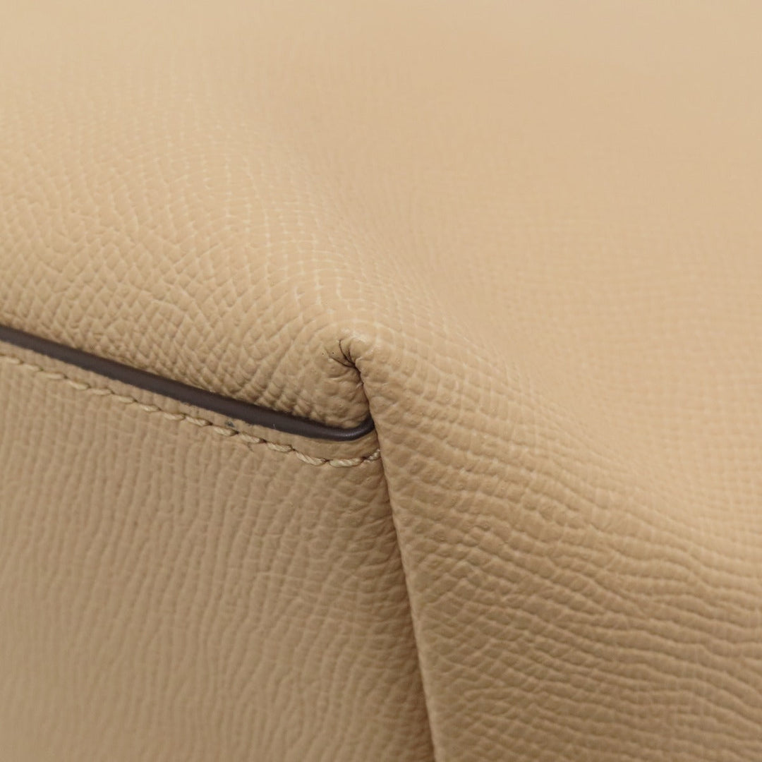 COACH Tote Bag F57522 leather beige logo Women Used Authentic