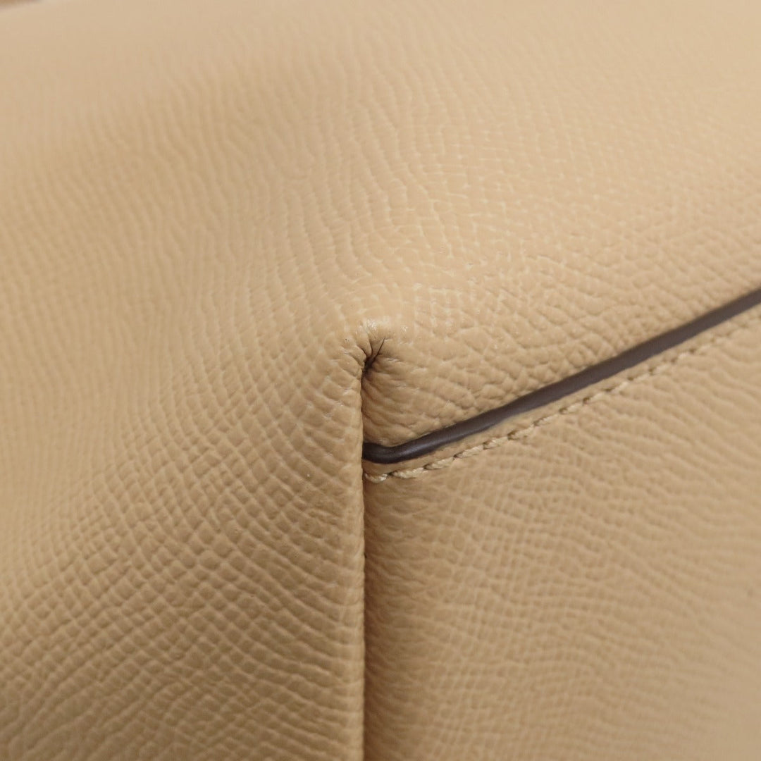 COACH Tote Bag F57522 leather beige logo Women Used Authentic