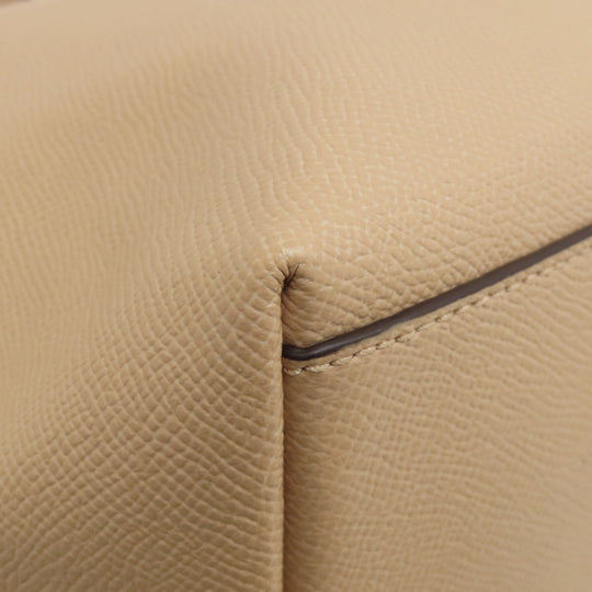 COACH Tote Bag F57522 leather beige logo Women Used Authentic