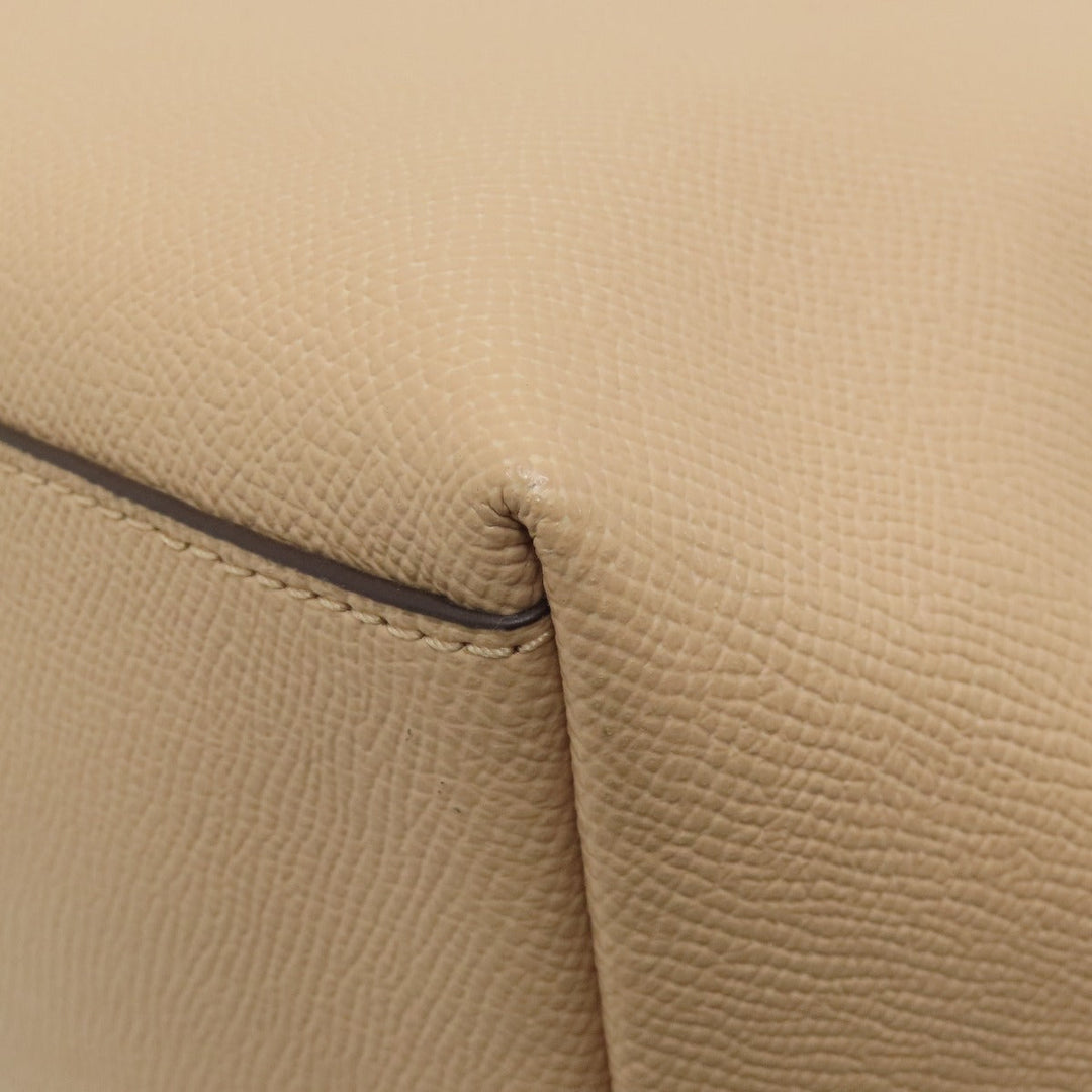 COACH Tote Bag F57522 leather beige logo Women Used Authentic