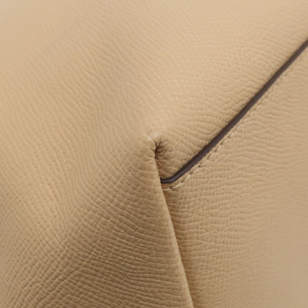 COACH Tote Bag F57522 leather beige logo Women Used Authentic