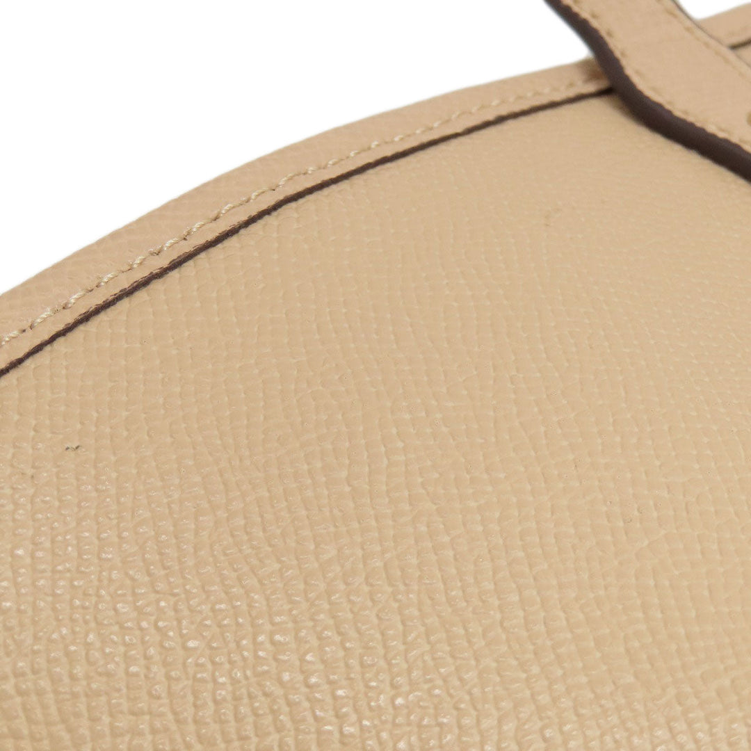 COACH Tote Bag F57522 leather beige logo Women Used Authentic