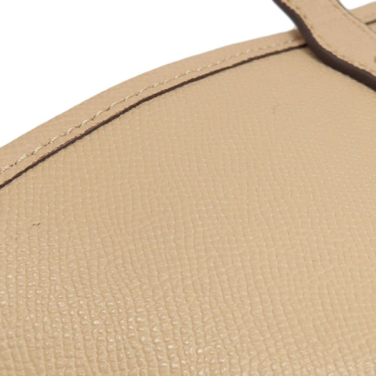 COACH Tote Bag F57522 leather beige logo Women Used Authentic