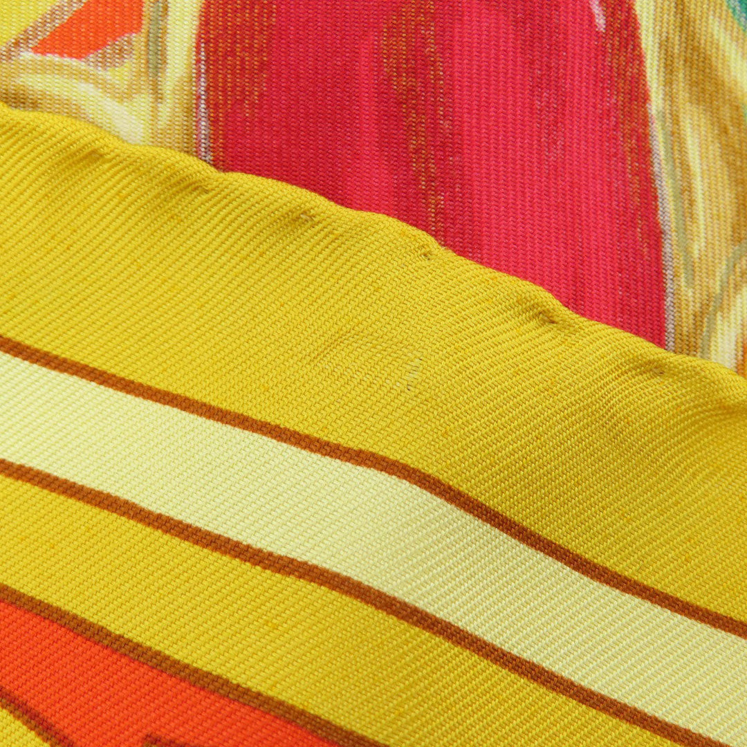 CHANEL scarf silk yellow Jewelry motif Women Used Authentic